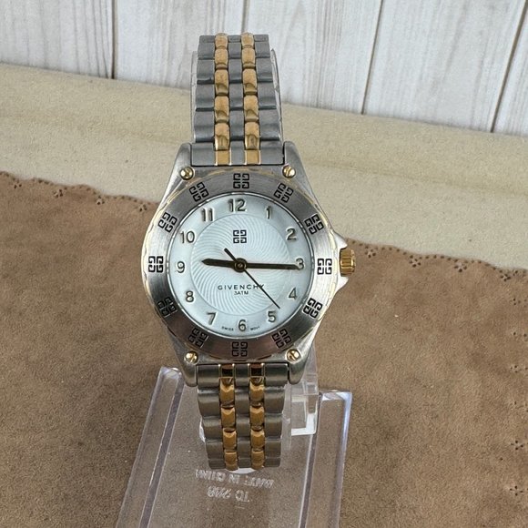 Vintage Givenchy Paris Watch 2 Tone Gold and Silver Swiss Movement - Picture 2 of 9